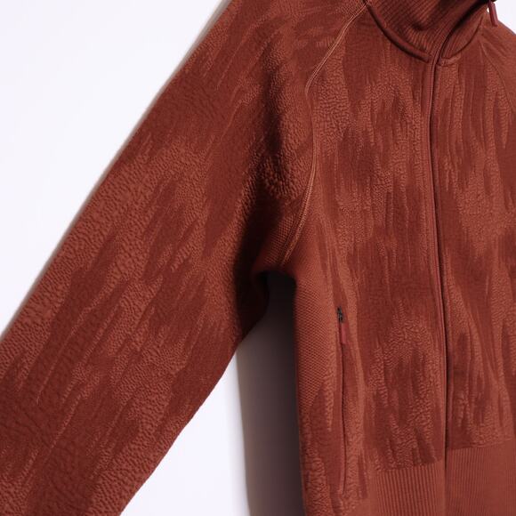 LULULEMON End State Full Zip Jacket Dark Terracotta Knit Ribbed Women's 8 - Picture 9 of 11